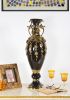 Black and Gold Floret Jeweled Stunning Vase 35 Inches Tall