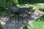 Savannah Outdoor Aluminum Oval Dining Table Set of 7 (KIT)