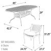 Savannah Outdoor Aluminum Oval Dining Table Set of 7 (KIT)