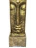 Long Face Buddha Fountain With Pump Glossy Gold Black