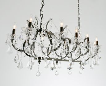 Barcelona Smoked Stainless and Crystal Chandelier