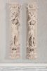 Pair Roman Girl Pilasters Stone Cast