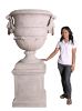 Large Lion Urn on Base Stone Cast