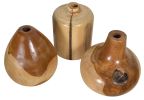 Teak Wood Mini Vases Set of 3