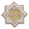 Ivory and Gold Eight Pointed Star Chandelier Ceiling Medallion 24in