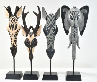 African Animals Mask on Stand