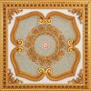 Beige and Gold Clover Square Chandelier Fan Ceiling Medallion