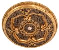 Brown Gold Leaf Clover Round Ceiling Medallion