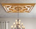 63in White and Gold Rectangular Ceiling Medallion