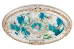 White Oval Cherub Ceiling Medallion 42.75in