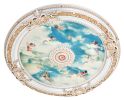 White Blue Sky Cherub 35.50 inch Chandelier Ceiling Medallion