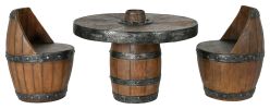 Barrel Table and Chair Set of 3