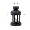 Vintage-Style Black Colonial Candle Lamp - Rustic Home Decor Lighting Fixture