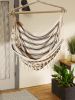 Striped Hammock Chair with Fringe Trim - Perfect for Summer