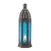 Blue Floral Candle Lantern - Perfect for Home Decor and Outdoor Lighting