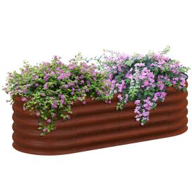 Outsunny 5' x 2' x 1.4' Galvanized Raised Garden Bed Kit, Outdoor Metal Elevated Planter Box with Safety Edging, Easy DIY Stock Tank for Growing Flowe