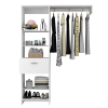 Manchester 150 Closet System, Metal Rod, Five Open Shelves, One Drawer -White