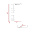 Manchester 150 Closet System, Metal Rod, Five Open Shelves, One Drawer -White