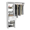 Manchester 150 Closet System, Metal Rod, Five Open Shelves, One Drawer -White