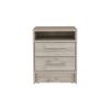 Eter Nightstand , End Table, Side Table Superior Top, Two Drawers -Light Gray