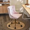 Lift wheel five-star foot back pull point flannelette light pink gold feet indoor leisure chair simple Nordic style