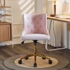 Lift wheel five-star foot back pull point flannelette light pink gold feet indoor leisure chair simple Nordic style