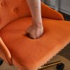 Lift wheel five-star foot back pull point flannelette burning orange gold feet indoor leisure chair simple Nordic style