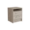 Eter Nightstand , End Table, Side Table Superior Top, Two Drawers -Light Gray