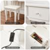 White Vanity Desk with Lights,Makeup Vanity with Lights,Vintage Vanity Dresser with Lights,Dressing Table,Vanity Set with Mirror and Stool,Vanity and