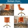 Lift wheel five-star foot back pull point flannelette burning orange gold feet indoor leisure chair simple Nordic style