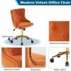 Lift wheel five-star foot back pull point flannelette burning orange gold feet indoor leisure chair simple Nordic style