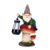 Solar Gnome on Mushroom Statue - Best Outdoor Garden Decor for Home