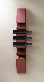 Rustic Wooden Wine Wall Rack - Stylish and Space-Saving Storage Solution