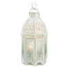 Elegant White Lattice Lantern for Indoor and Outdoor Decor